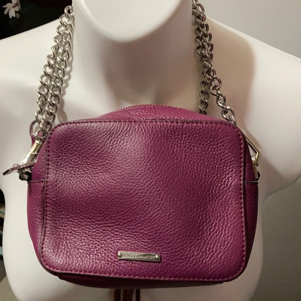 Rebecca Minkoff magenta bag with chain & zips